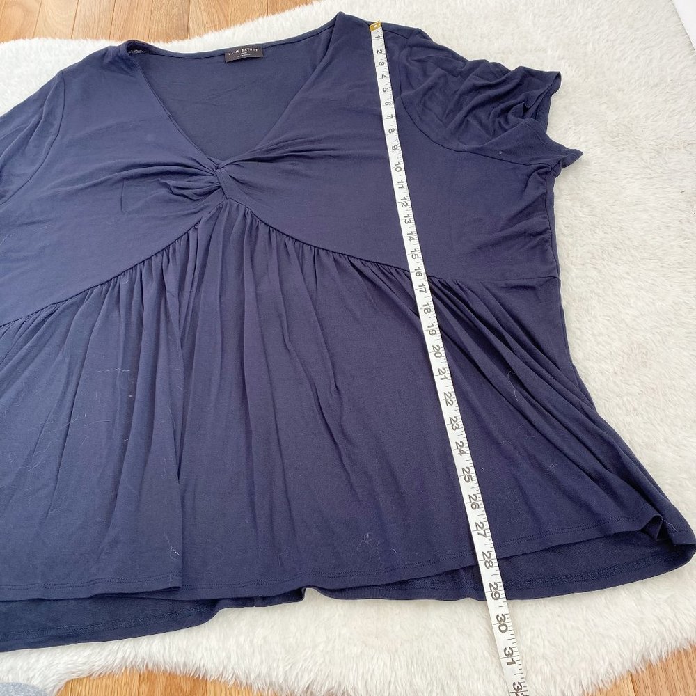 Lane Bryant NWOT Womens Short Sleeve V-neck Rayon Top, Pleated Detail, Navy, 4X - Picture 6 of 7